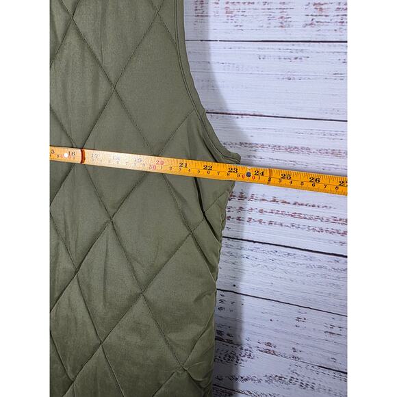 Ocean + Coast Quilted Vest XL Green Zip Front Camo Lined Lightweight NWT - Picture 5 of 5